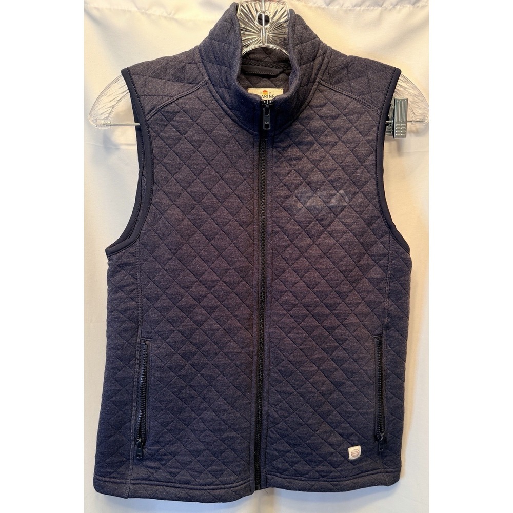 Marine Layer Women's Small Corbet Full Zip Vest Quilted Navy Blue Pockets *Read